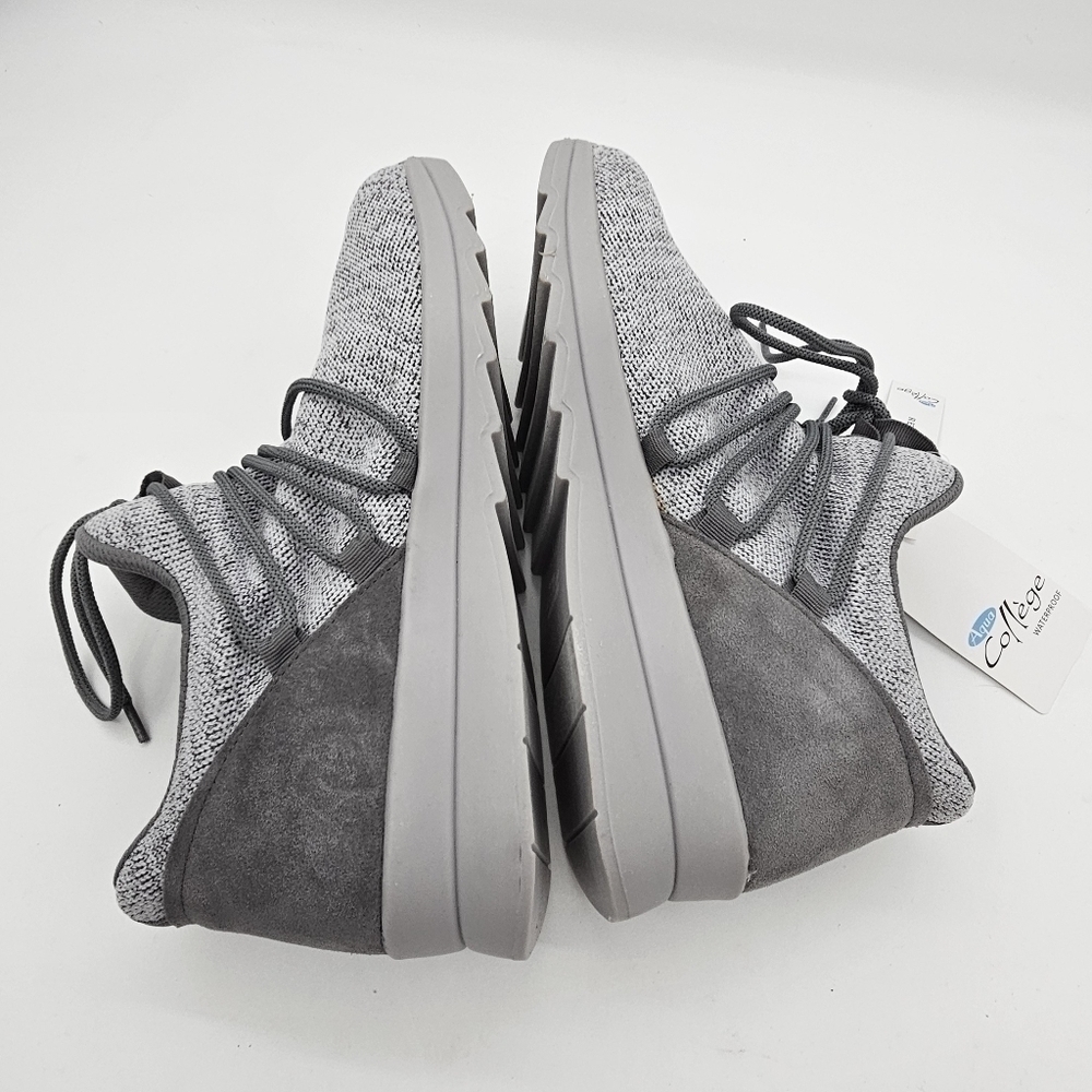 Aqua College Womens Shyla Sneakers Multi Knit Leather Lace Up Waterproof Grey 11 - Picture 13 of 14
